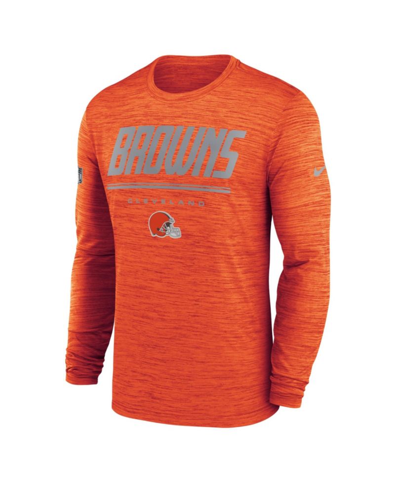 Men's Orange Cleveland Browns Sideline Offensive Transition Velocity Dri-FIT Long Sleeve T-Shirt