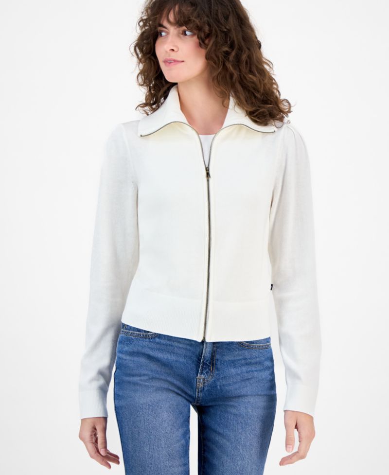 Nautica Women's Cotton Zip-Front Cardigan Sweater