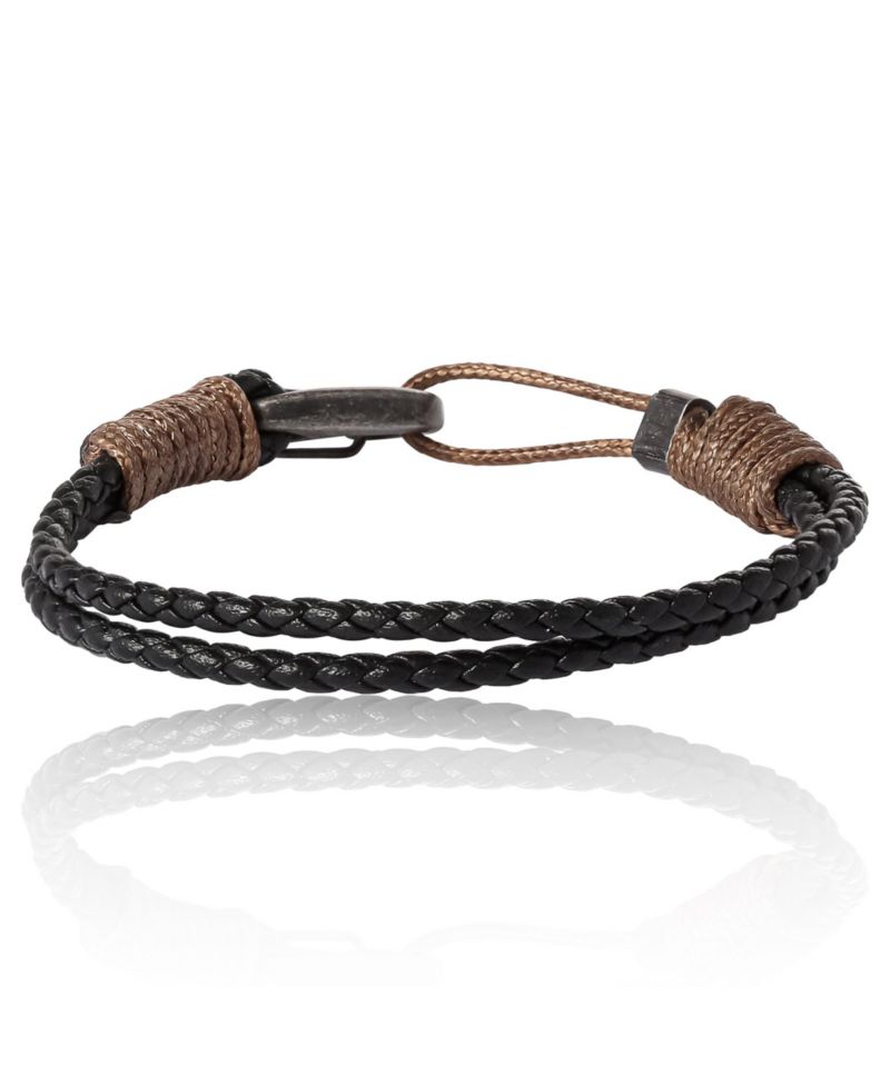 Carabiner Cord Stainless Steel Bracelet for Men, Braided Bracelet, Mens Jewelry