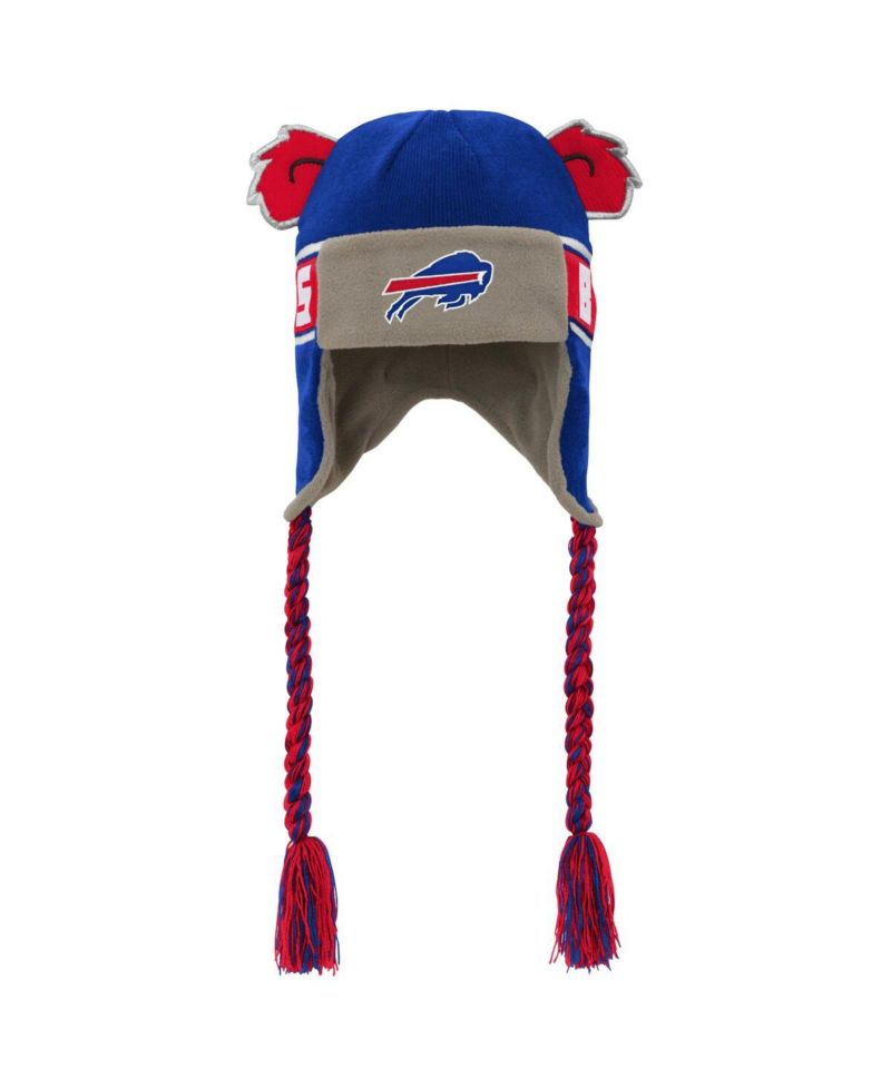 Big Boys and Girls Royal Buffalo Bills Wordmark Ears Trooper Knit Hat