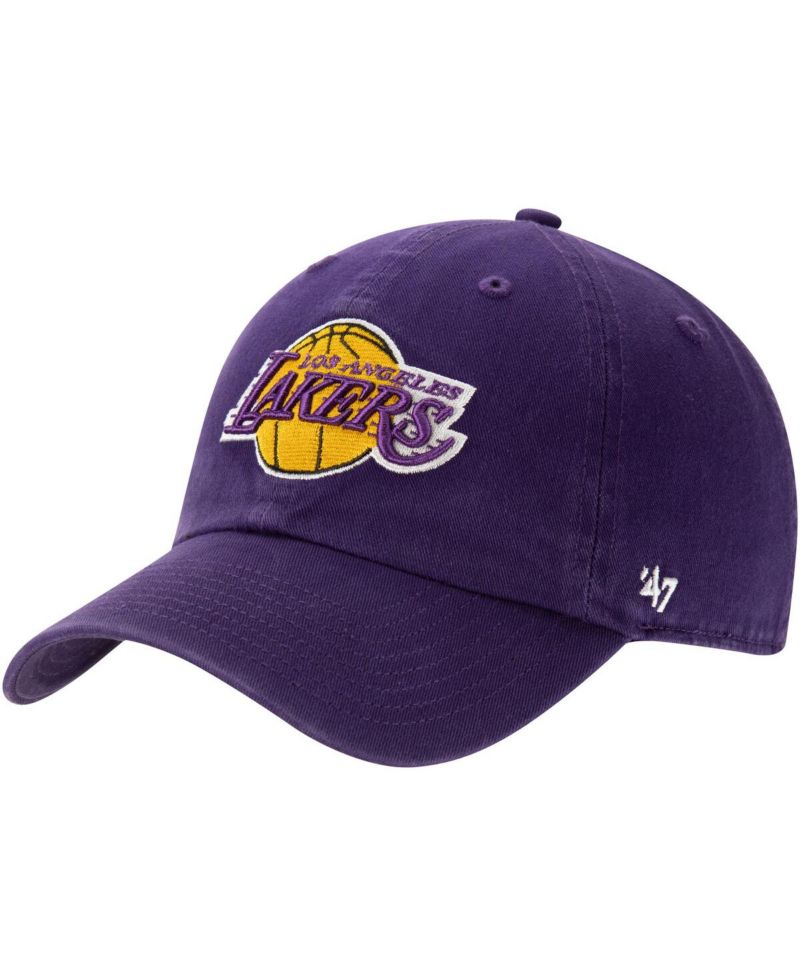 Men's Purple Los Angeles Lakers Core Logo Clean Up Adjustable Hat