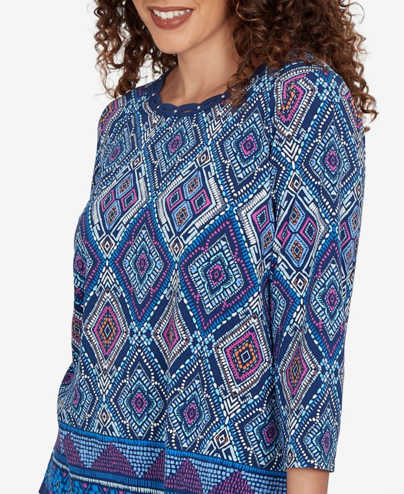 Petite Kaleidoscope Print Knit Top
