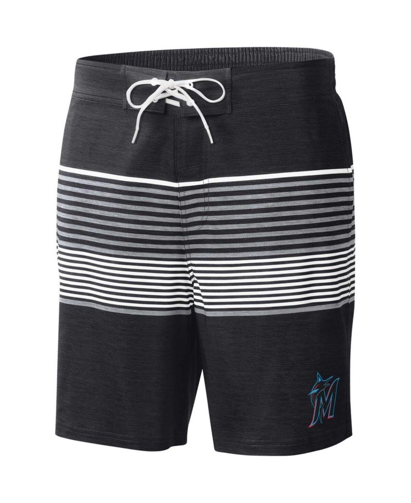 Men's Black Miami Marlins Coastline Volley Swim Shorts