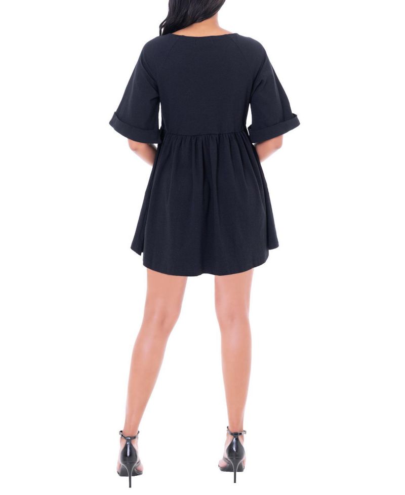 Women's ANNIE DOUBLE VNECK WIDE SLEEVE DRESS