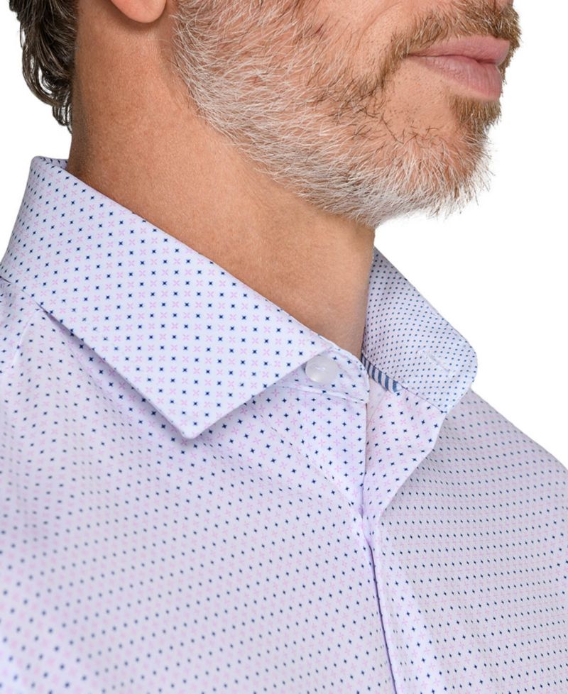 Men's Slim-Fit Spread-Collar Dress Shirt