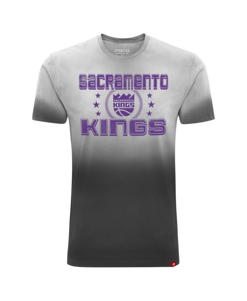 Men's and Women's Black Sacramento Kings Bingham Sun-Fade T-Shirt