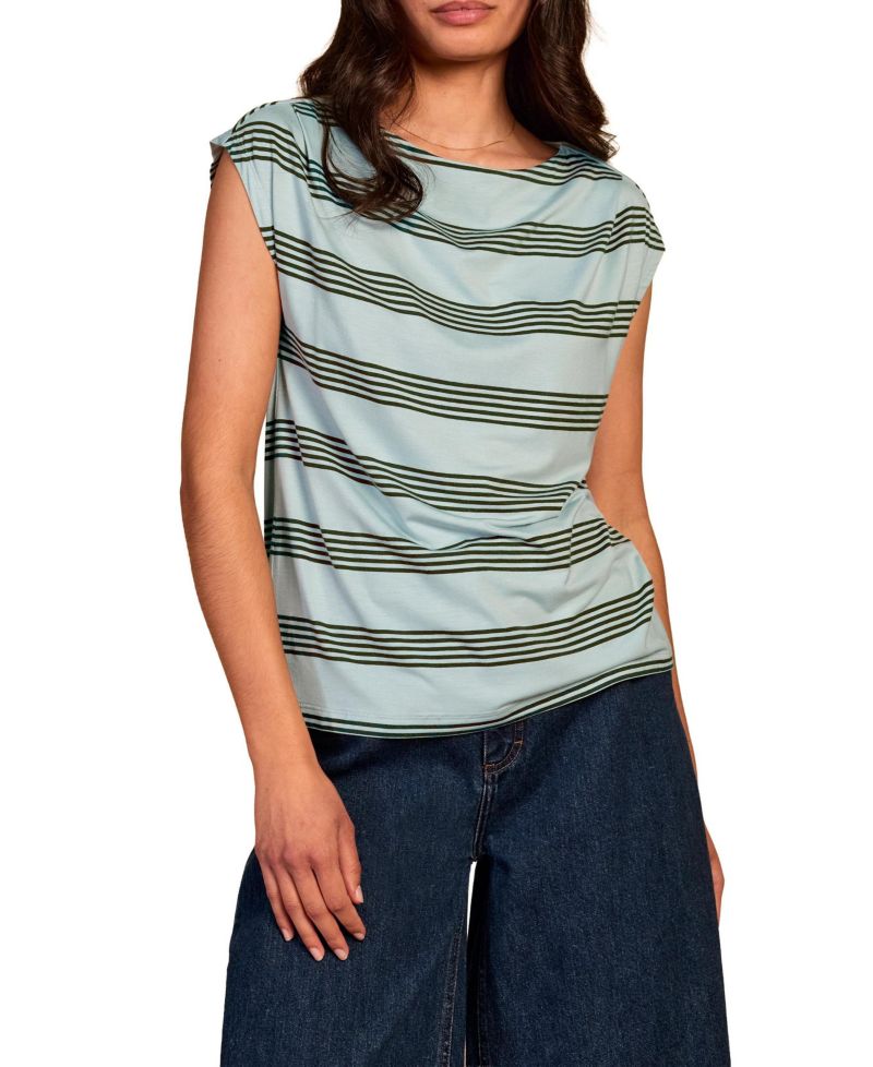 Women's Slash Neck Cap Sleeve T-Shirt