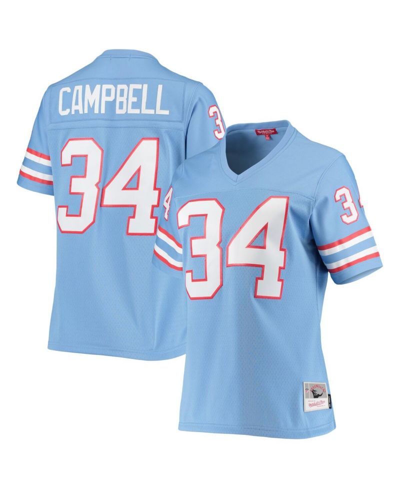Women's Earl Campbell Light Blue Houston Oilers 1980 Legacy Replica Jersey