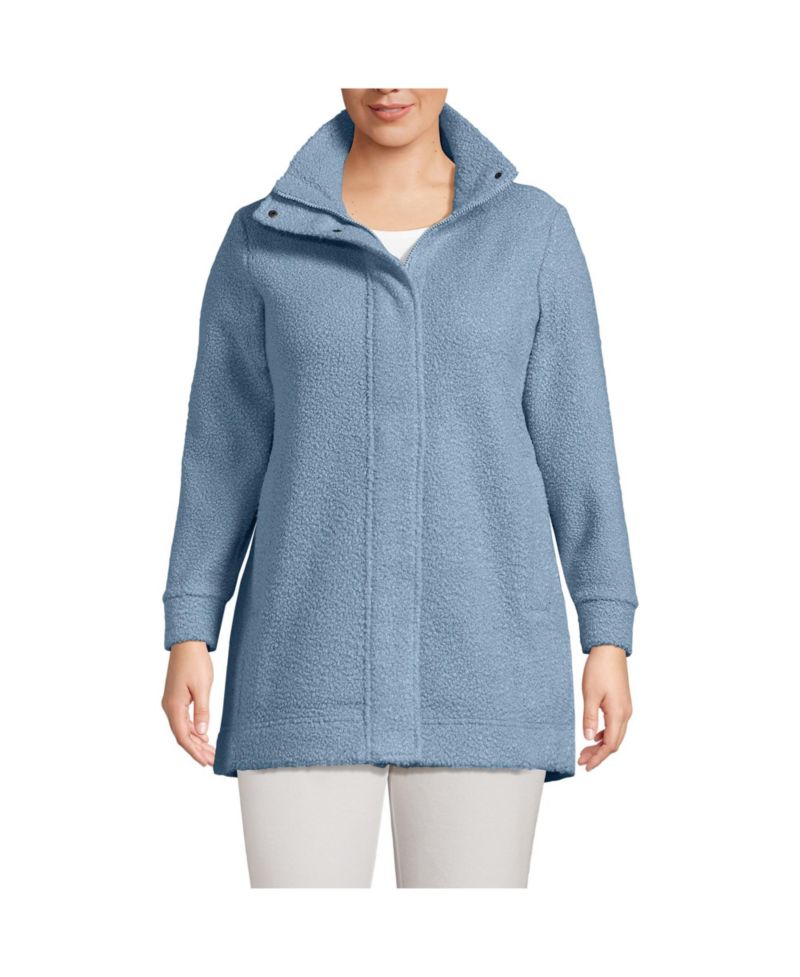 Plus Size Boucle Fleece Coat