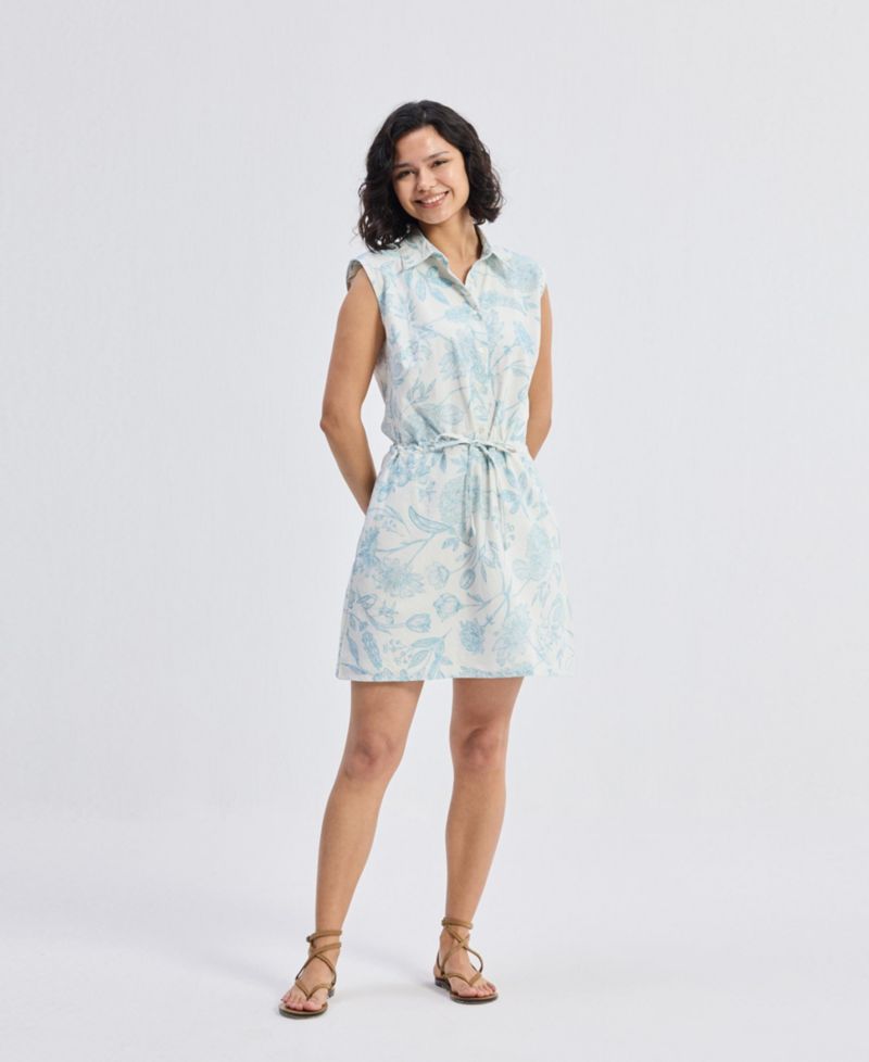 Women's Drawstring Shirt Dress in Florals