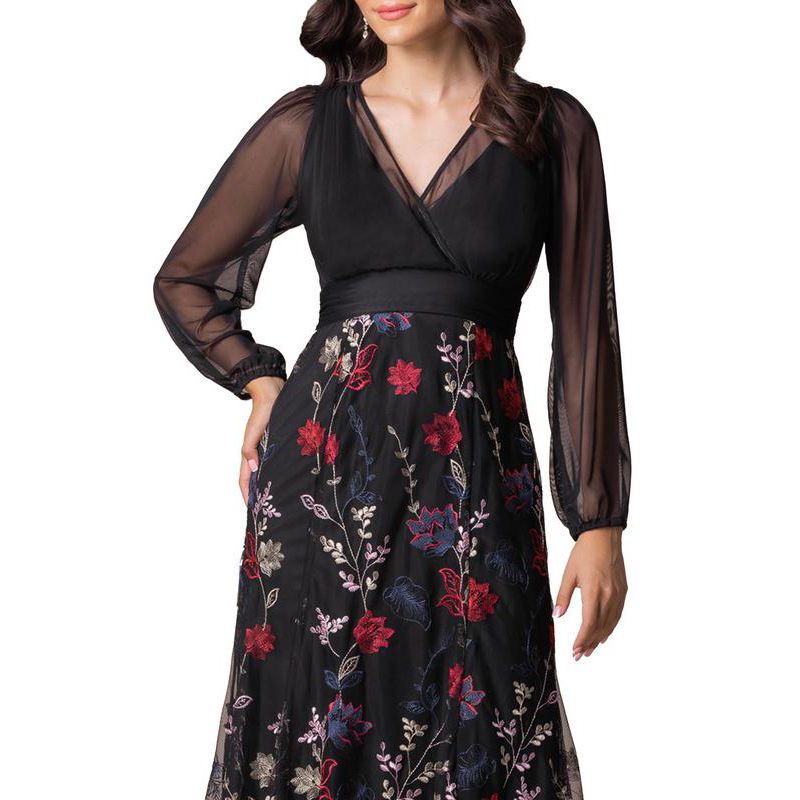 Women's Isabella Embroidered Mesh Formal Gown