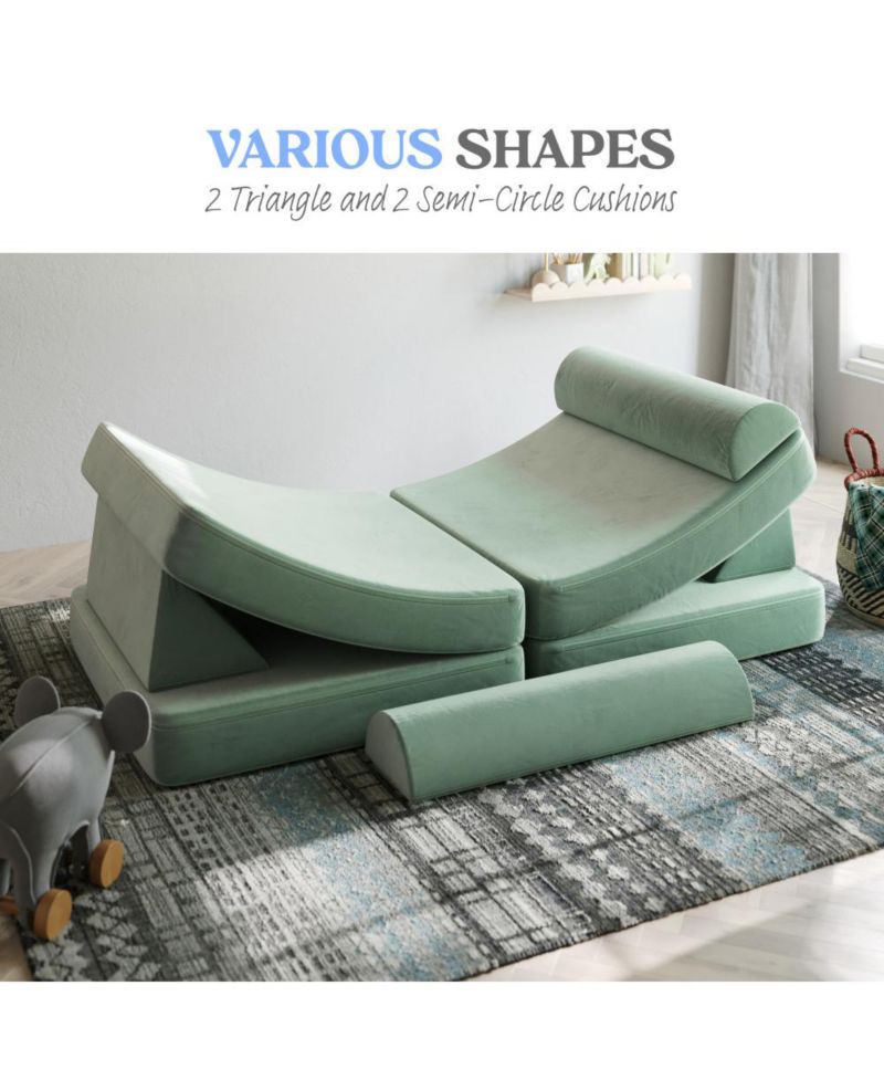 Conner Modular Play Couch For Kids With Convertible 6-Piece Design And Soft Foam Cushions