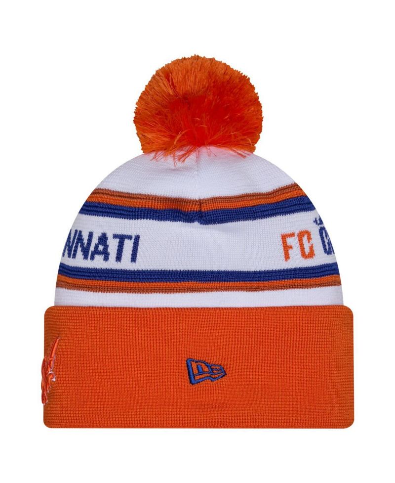 Men's White FC Cincinnati 2026 Jersey Hook Cuffed Knit Hat with Pom