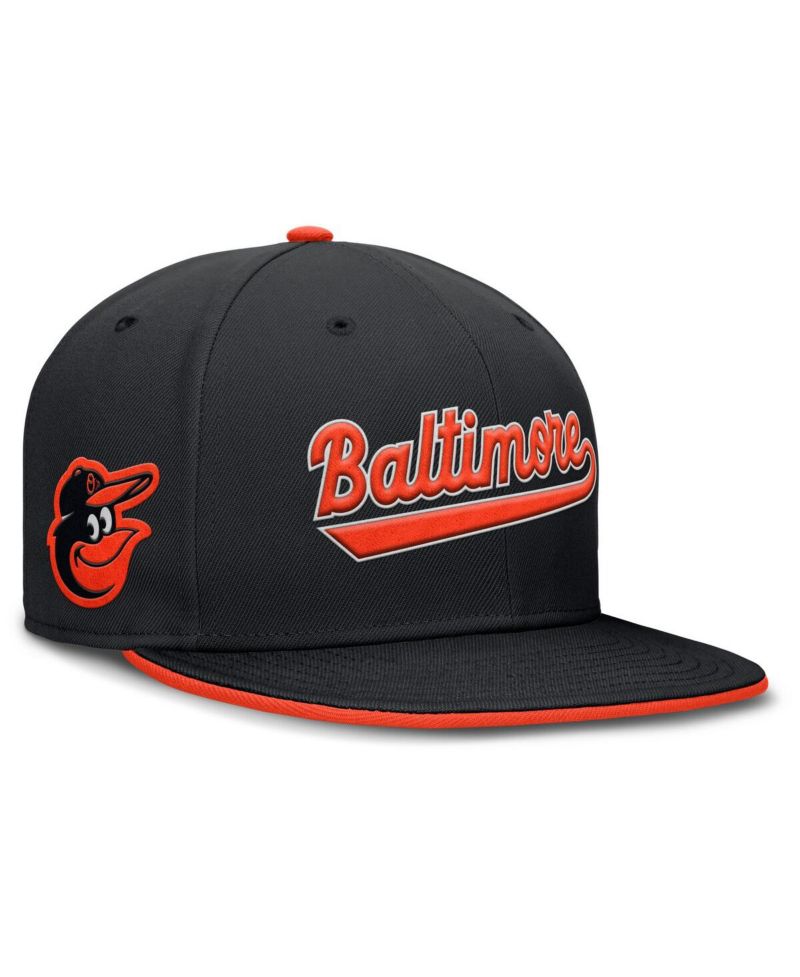 Men's Black Baltimore Orioles True Performance Fitted Hat