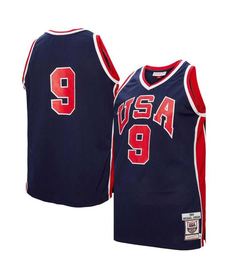Men's Michael Jordan Navy USA Basketball 1984 Authentic Jersey