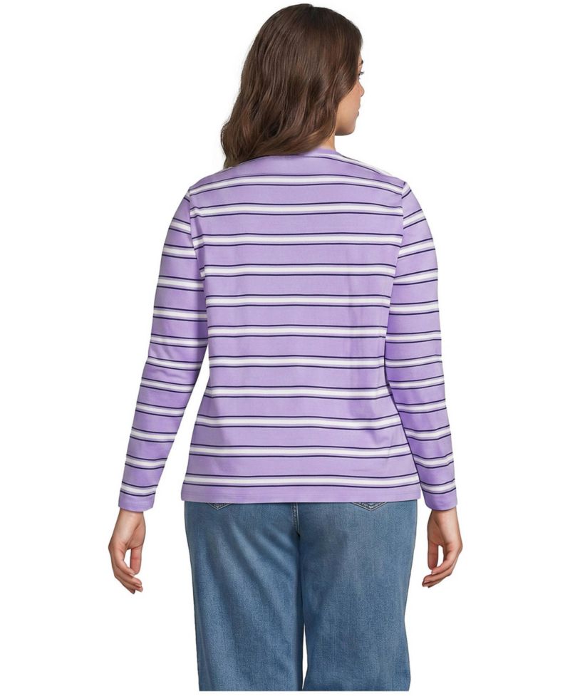 Plus Size Supima Cotton Long Sleeve Crewneck T-Shirt