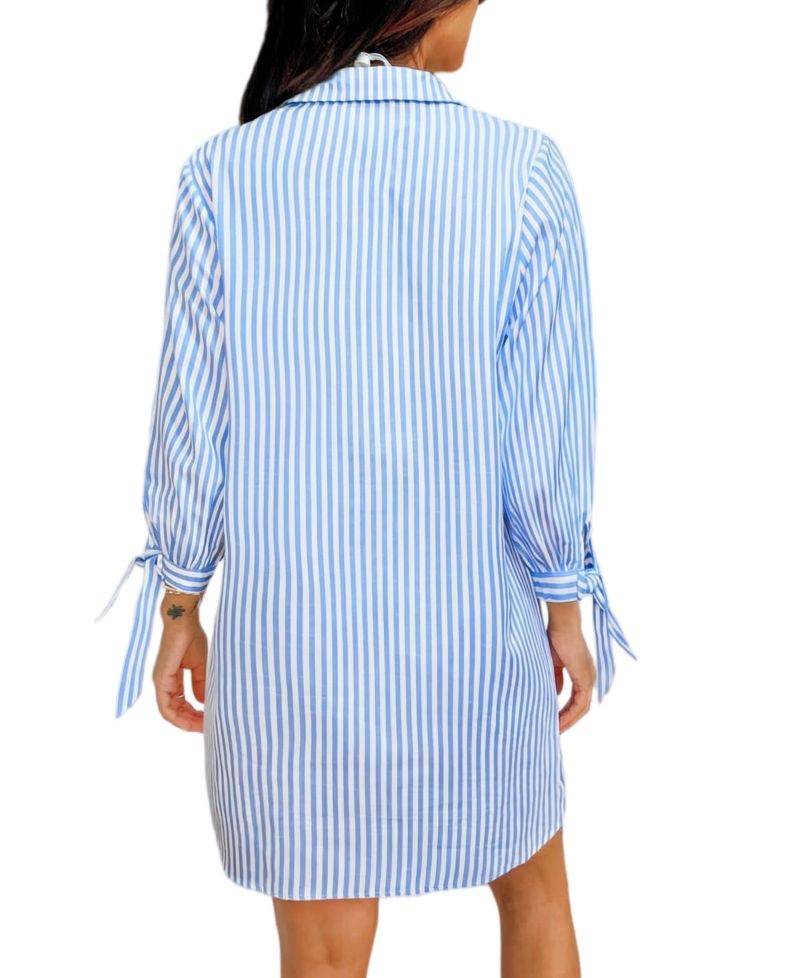 Women's Sailor s Cut Striped Cover-Up Dress