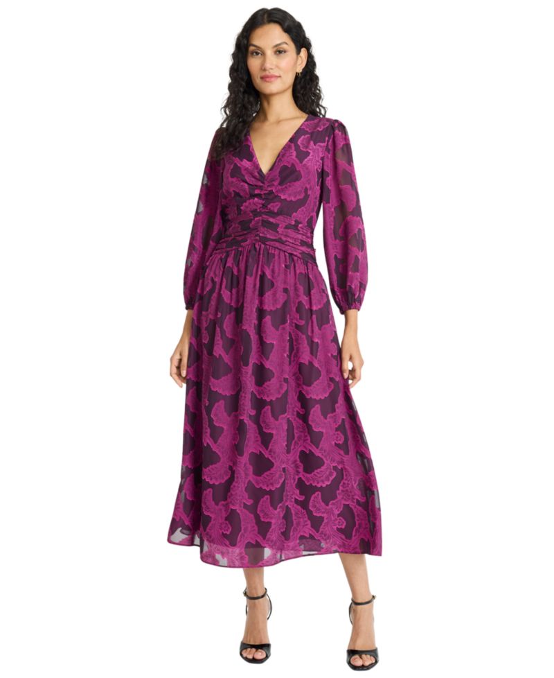 Women's Long-Sleeve Midi Dress