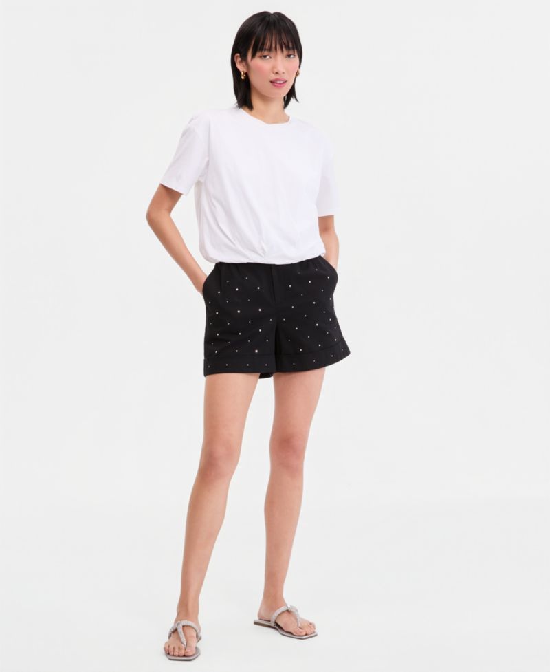 Women's Embellished Cuffed Shorts