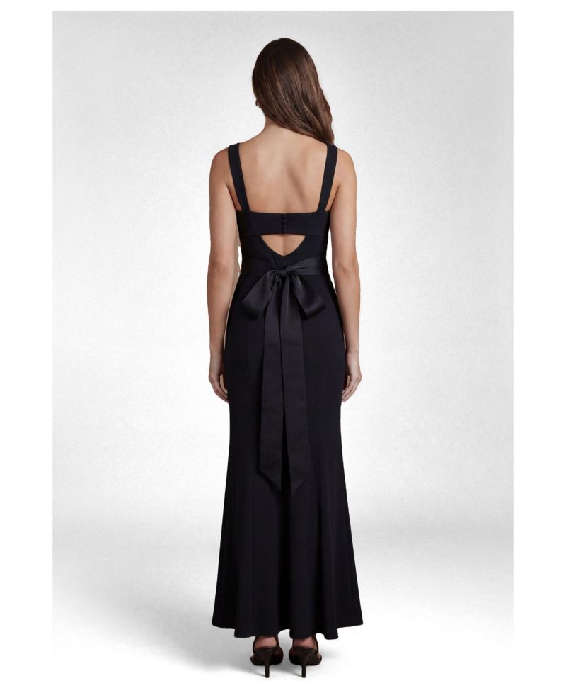 Women's Square Neck Satin Maxi Dress