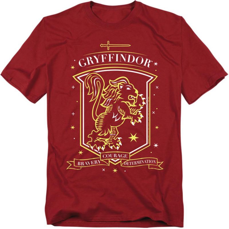 Men's Hand-Drawn Gryffindor Shield Graphic T-Shirt