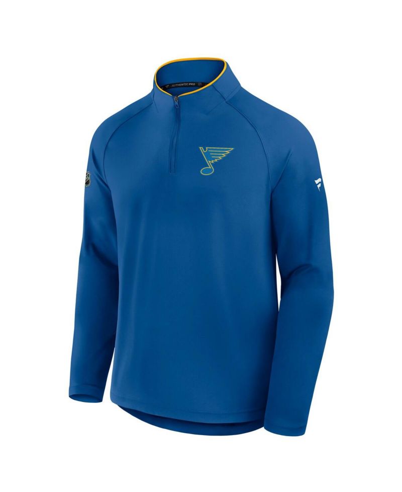 Men's Blue St. Louis Blues Authentic Pro Rink Training Quarter-Zip Pullover Sweatshirt