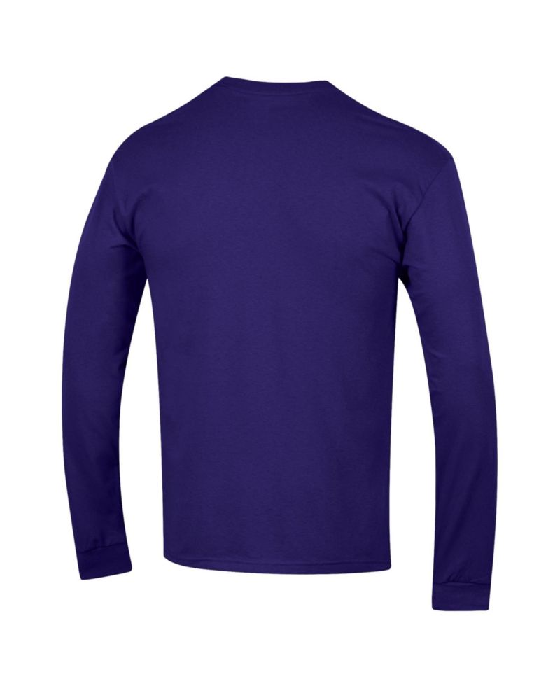 Men's Purple TCU Horned Frogs Arch Over Logo 2-Hit Long Sleeve T-Shirt