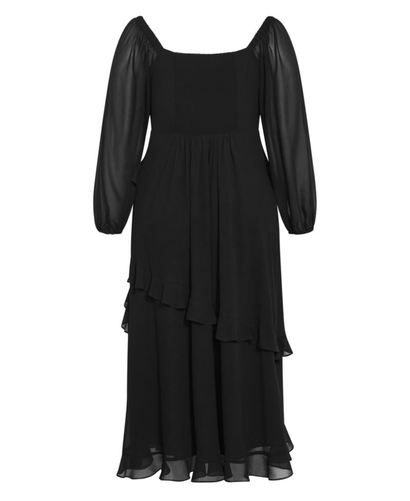 Plus Size Shayla Long-Sleeve Tiered Maxi Dress
