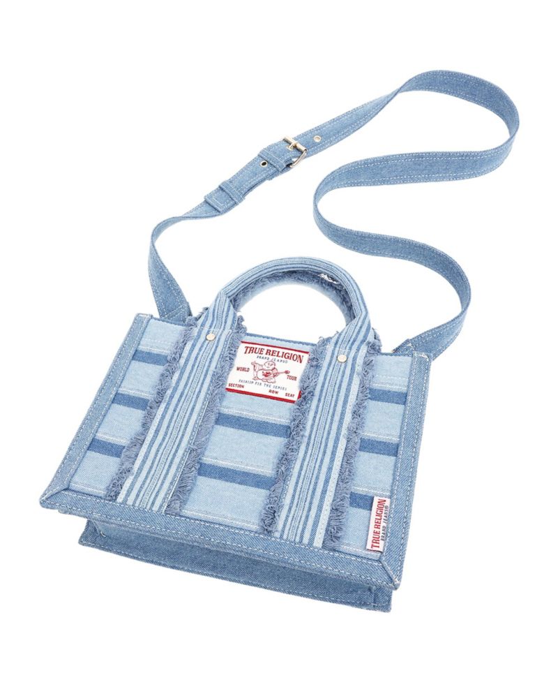 Multi-Stripe Modern Tote with Removable Crossbody Strap