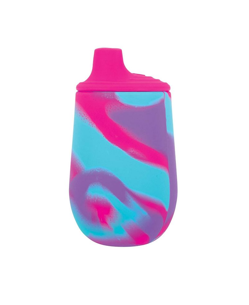 Silicone Tie-dye Baby First Training Cup, 6oz, Pink/Purple