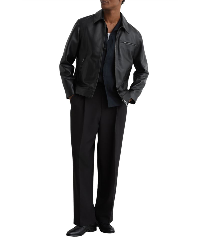 Men's Strader Leather Zip-Through Jacket