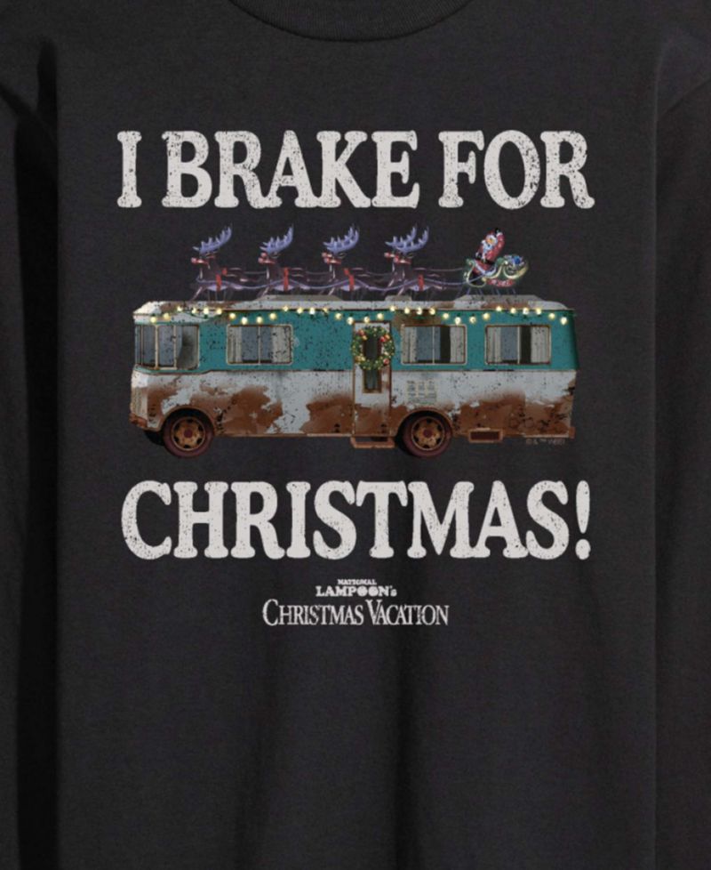 Men's I Brake For Christmas Long-Sleeve Graphic T-Shirt