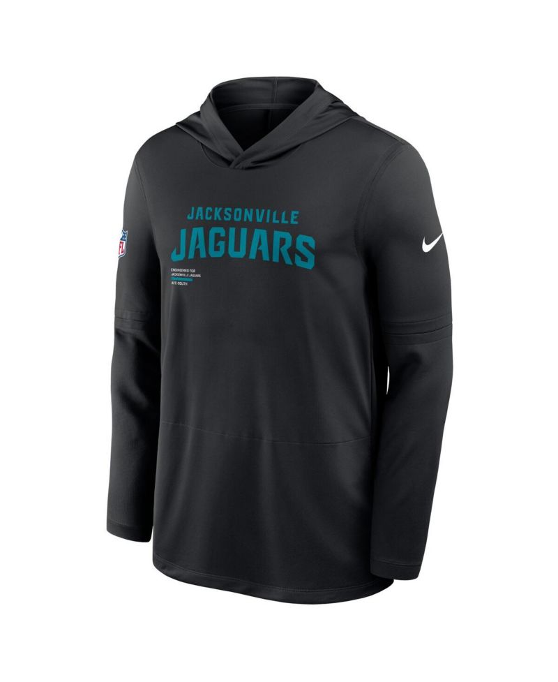 Men's Black Jacksonville Jaguars Sideline Pure Fury Performance Long Sleeve Hoodie T-Shirt