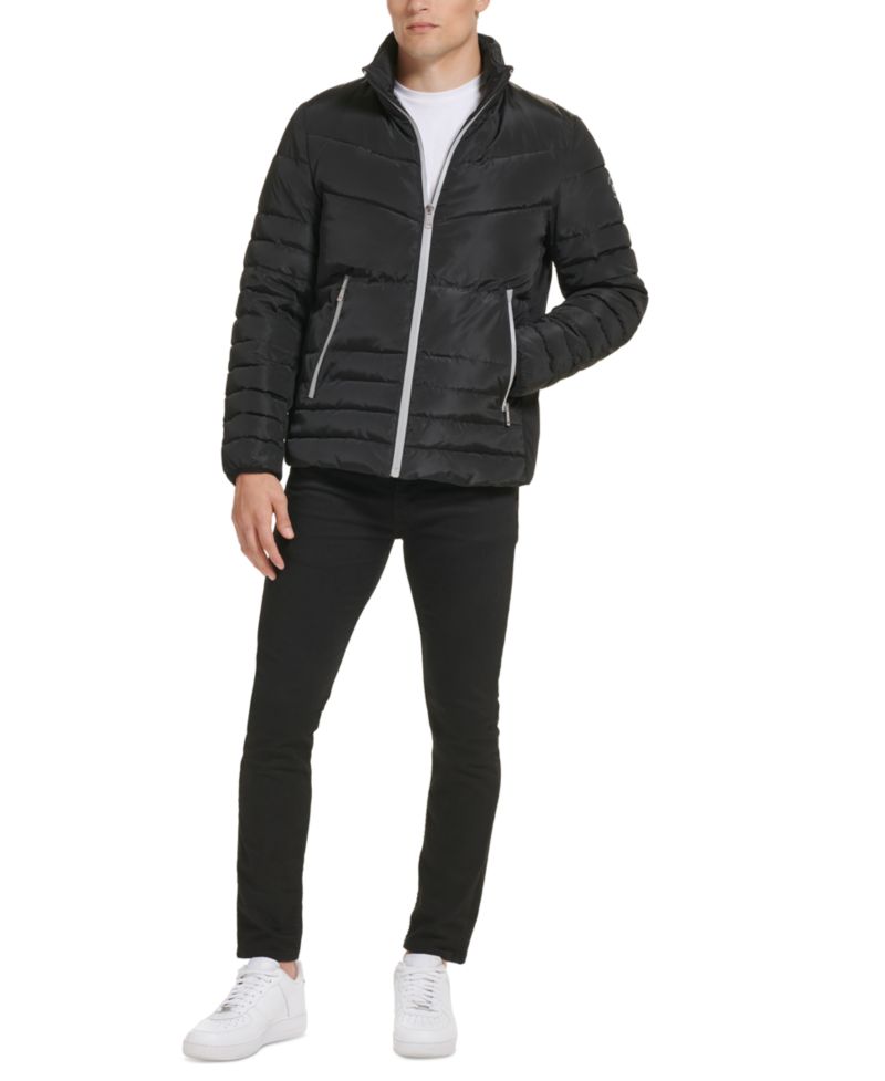 Men's Mixed Quilted Puffer Jacket