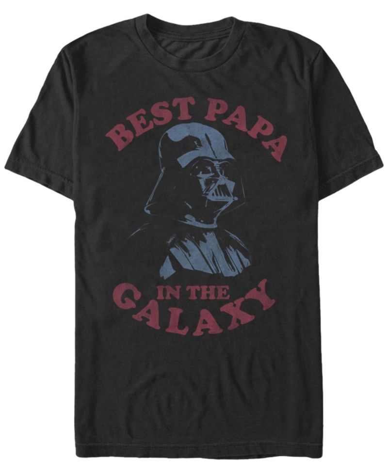 Star Wars Men's Classic Darth Vader Best Papa In The Galaxy Short Sleeve T-Shirt