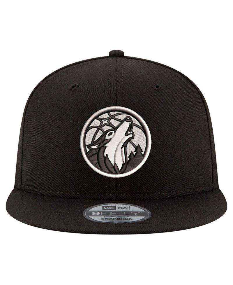 Men's Black/White Minnesota Timberwolves 9FIFTY Snapback Hat
