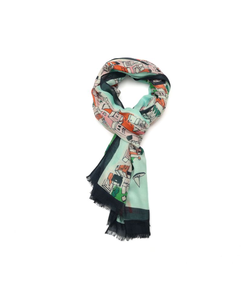 Women's Map Oblong Scarf