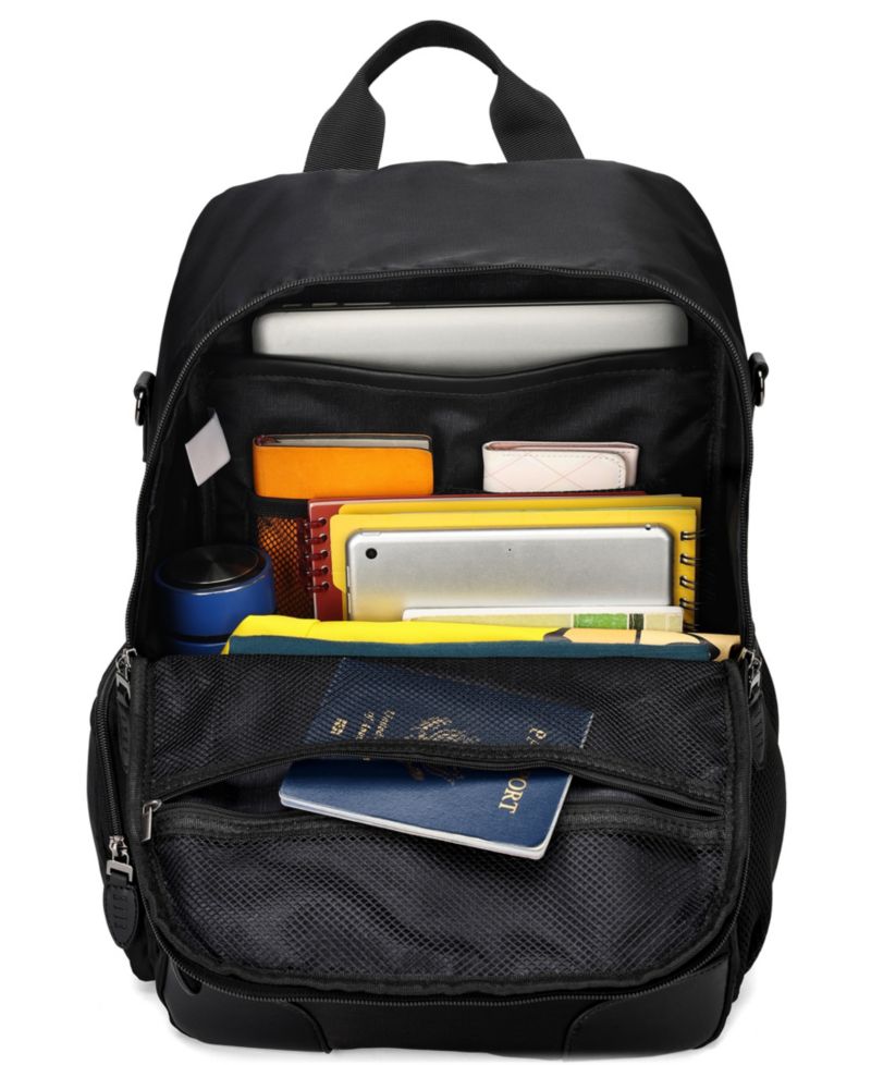 Voyage 17.5" Twill and Faux Leather Backpack