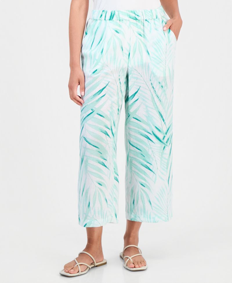 Women's Trop Wide Leg Capri Tropical Print, 25" Inseam