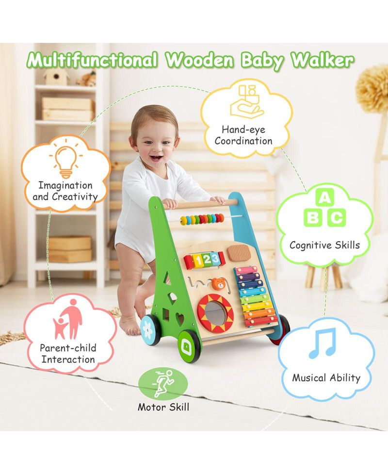 Toddler Activity Walker Toy with Interactive Play Center and Safe Handle