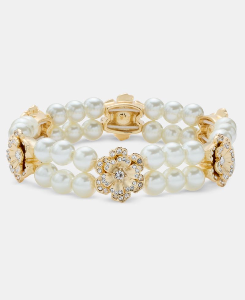 Imitation Pearl Flower Stretch Bracelet