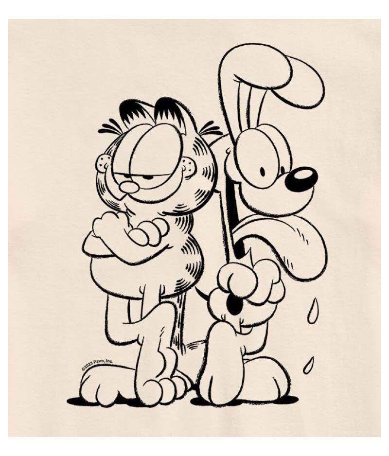 Hybrid Apparel Garfield and Odie Mens Short Sleeve Tee