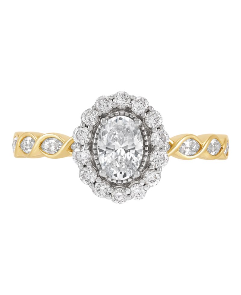 Macy's Diamond Engagement Ring (1 ct. t.w.) in 14k Yellow & White Gold