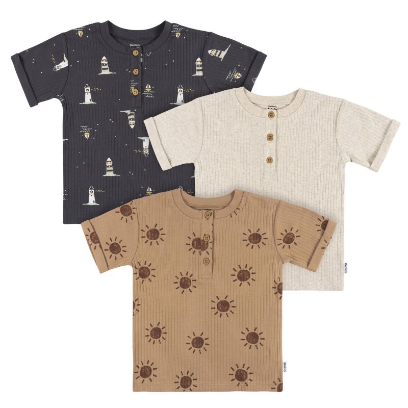 Baby Boys Short Sleeve T-Shirts, 3 Pack
