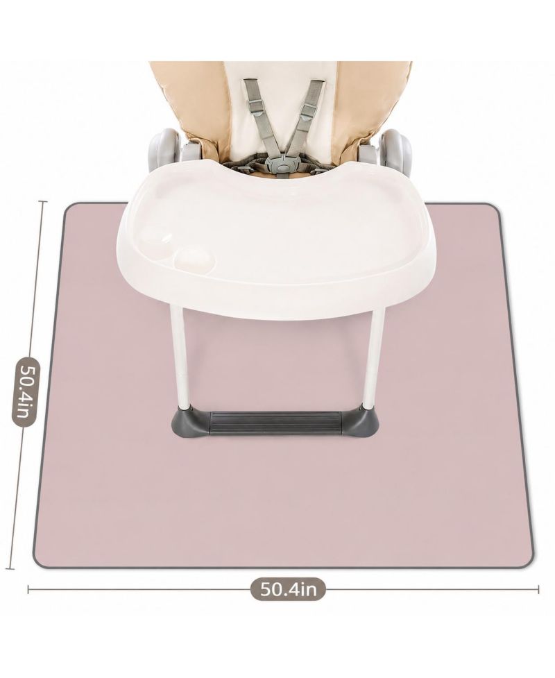 Wipeable Waterproof Anti Slip Floor Protector Mat For Highchair And Mess Cleanup