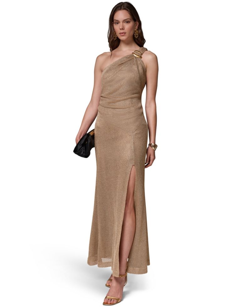 Women's One-Shoulder Side-Slit Gown