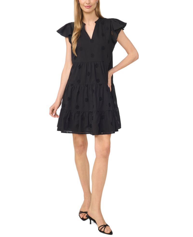 Women's Ruffle-Tiered V-Neck Dress