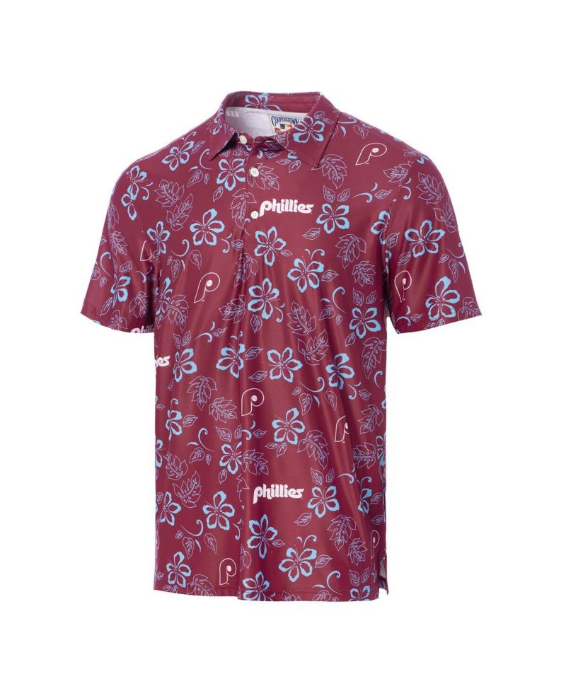Men's Maroon Philadelphia Phillies Cooperstown Collection Performance Polo Shirt