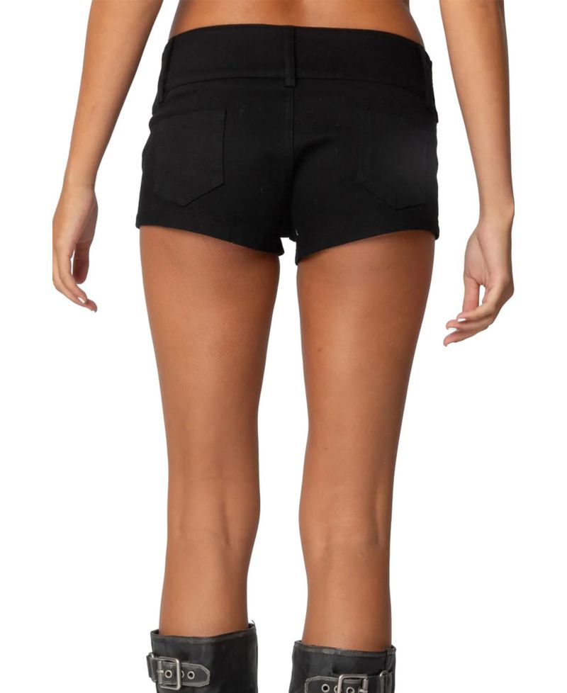 Women's Studded Belt Denim Micro Shorts
