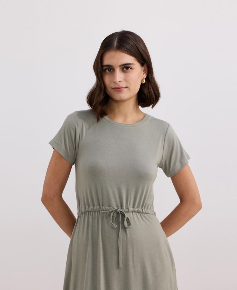 Women's Drawstring Short T-shirt Dress